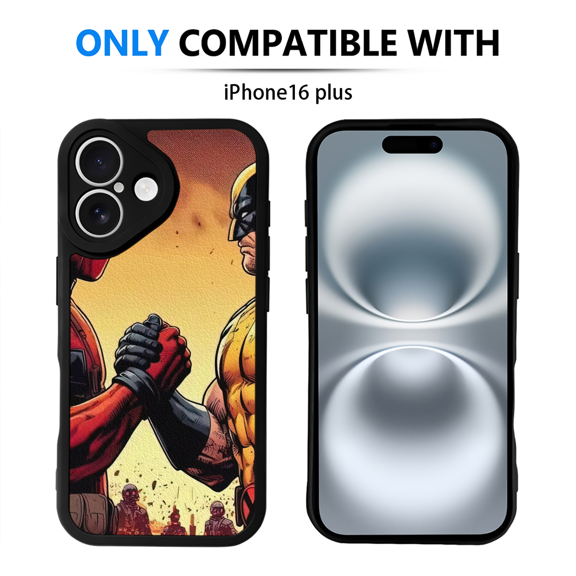 （画像用） Deadpool デッドプール 【iPhone 16シリーズ対応】シリコンスマホケース（レザー調） 材質：シリコン